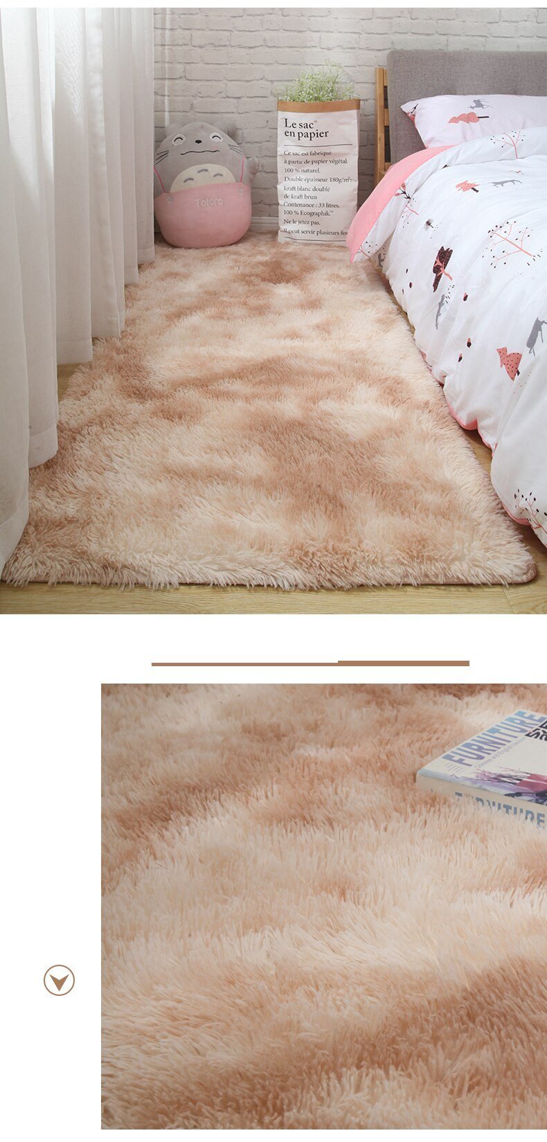 Pink Carpet For Girls Shaggy Children's Floor Soft Mat Living Room Decoration Teen Doormat Nordic Red Fluffy Large Size Rugs