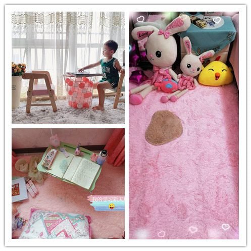 Pink Carpet For Girls Shaggy Children's Floor Soft Mat Living Room Decoration Teen Doormat Nordic Red Fluffy Large Size Rugs