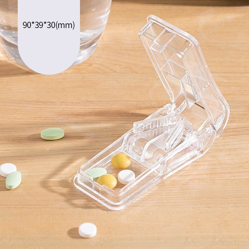 Medicine Pill Cutter Box Portable Drug Box Useful Grinder Splitter Medicine Pill Holder Tablet Cutter Splitter Divider Pill Case