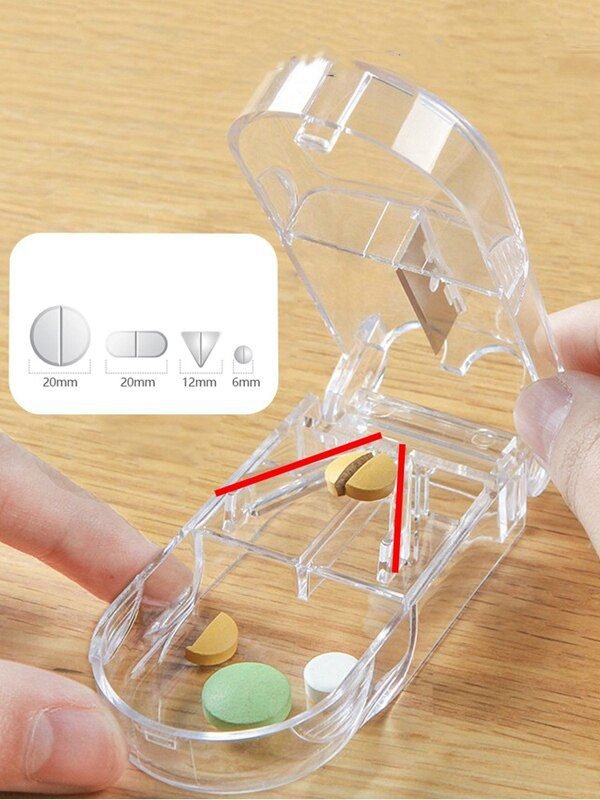 Medicine Pill Cutter Box Portable Drug Box Useful Grinder Splitter Medicine Pill Holder Tablet Cutter Splitter Divider Pill Case
