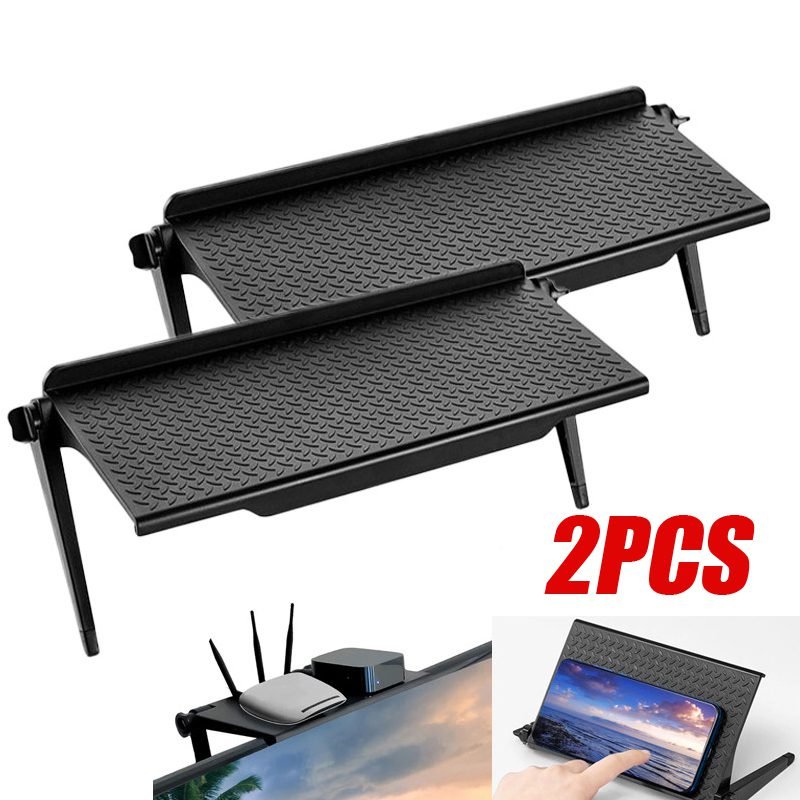 2PCS Screen Top Storage Shelf Holder Rack TV Monitor Organizer Practical Home Storage Computer Office Multi-functional Organizer