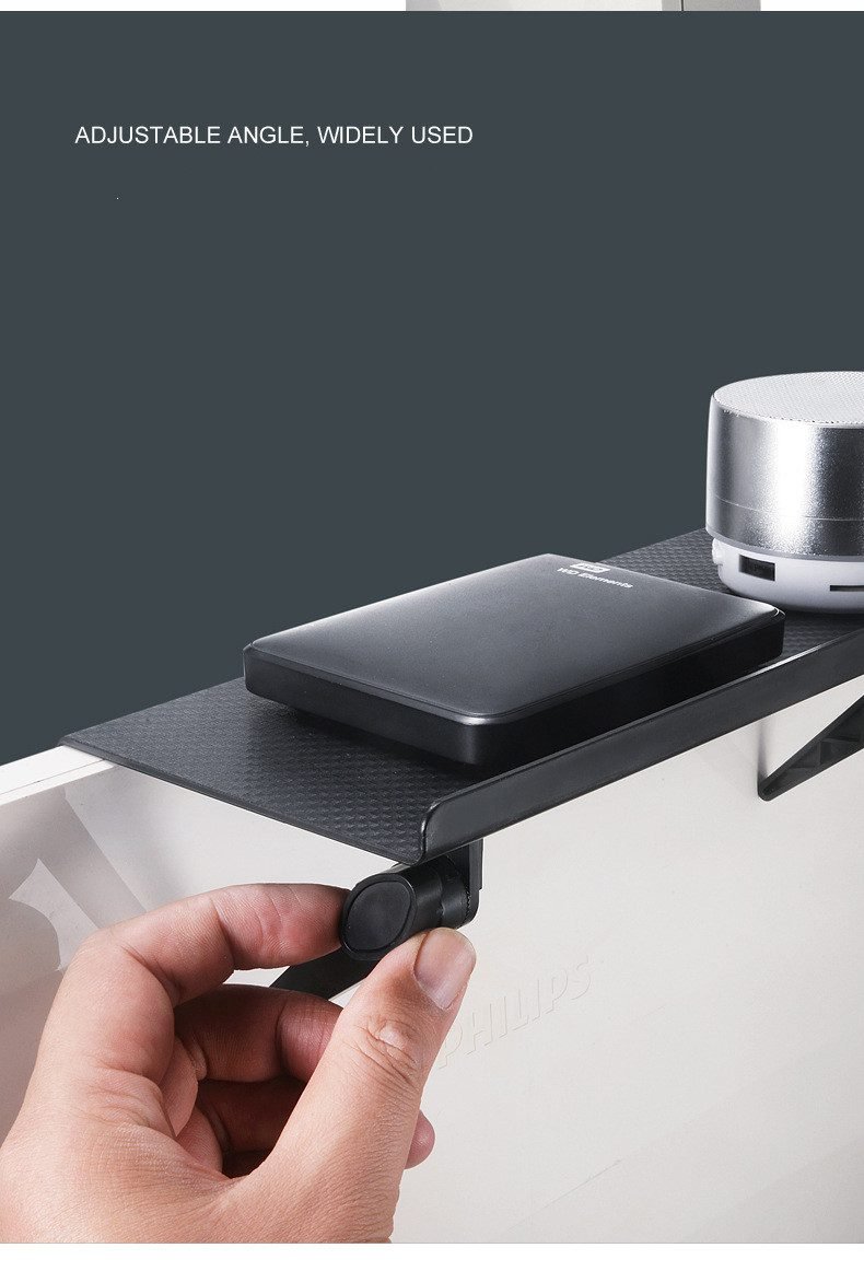 TV Screen Top Shelf Rack Adjustable Computer Monitor Desktop Display Stand TV Rack Storage Rack Holder Home Office Organizer