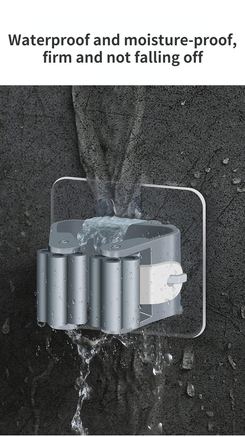 2/4PCS Home Storage Rack Bathroom Suction Hanging Pipe Traceless Hooks Wall Mounted Mop Organizer Holder Waterproof Broom Hanger