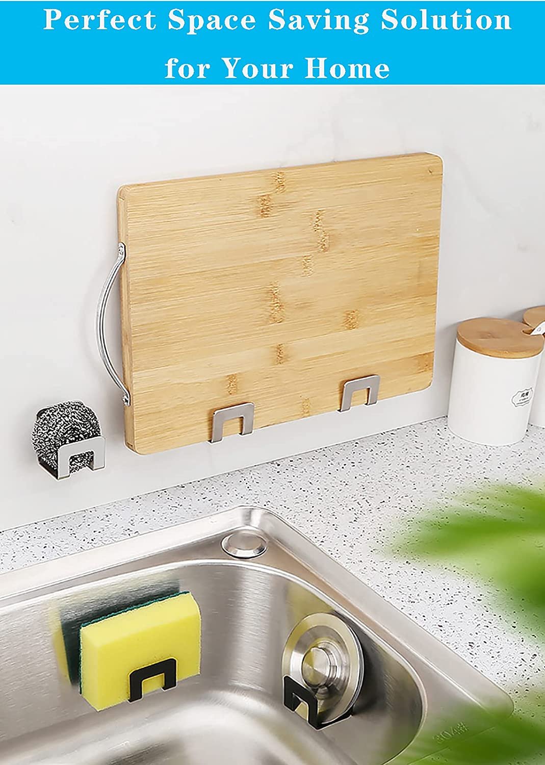 Kitchen Stainless Steel Sponges Racks Self Adhesive Sink Sponges Drain Drying Rack Holders Kitchen Sink Accessories Dropshipping