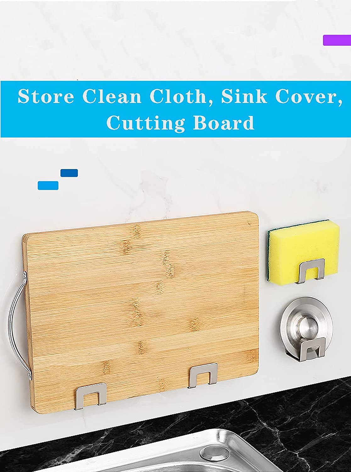 Kitchen Stainless Steel Sponges Racks Self Adhesive Sink Sponges Drain Drying Rack Holders Kitchen Sink Accessories Dropshipping