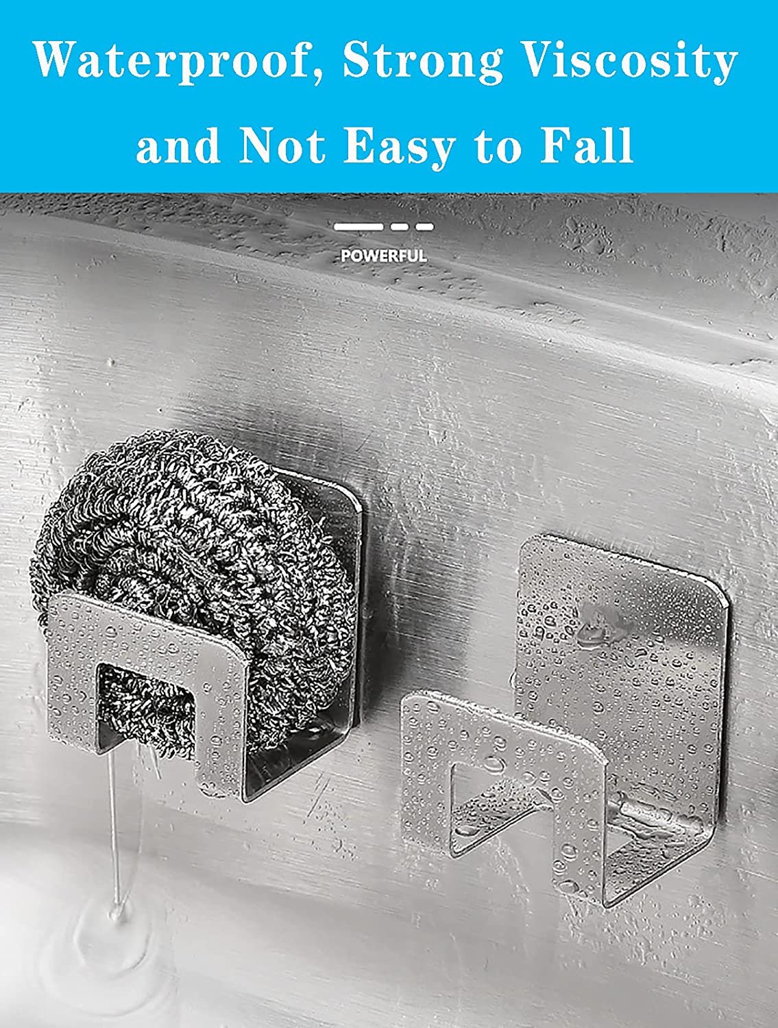 Kitchen Stainless Steel Sponges Racks Self Adhesive Sink Sponges Drain Drying Rack Holders Kitchen Sink Accessories Dropshipping