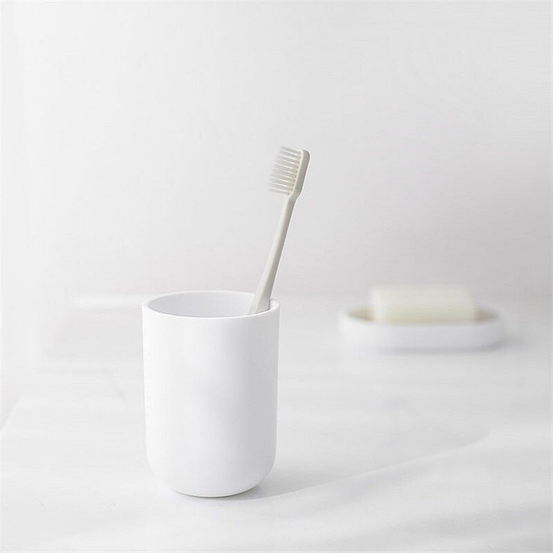 Soap Lotion Dispenser Bathroom Accessories Set Resin and Wood Soap Dish Toothbrush Holder Tumbler Pump Bottle Cup Black or White