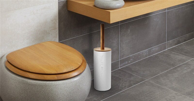 Soap Lotion Dispenser Bathroom Accessories Set Resin and Wood Soap Dish Toothbrush Holder Tumbler Pump Bottle Cup Black or White