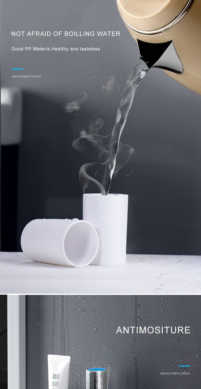 Magnetic Adsorption Inverted Toothbrush Holder Automatic Toothpaste Dispenser With Cup Toothpaste Bathroom Accessories Set