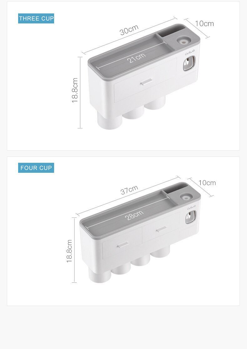 Magnetic Adsorption Inverted Toothbrush Holder Automatic Toothpaste Dispenser With Cup Toothpaste Bathroom Accessories Set