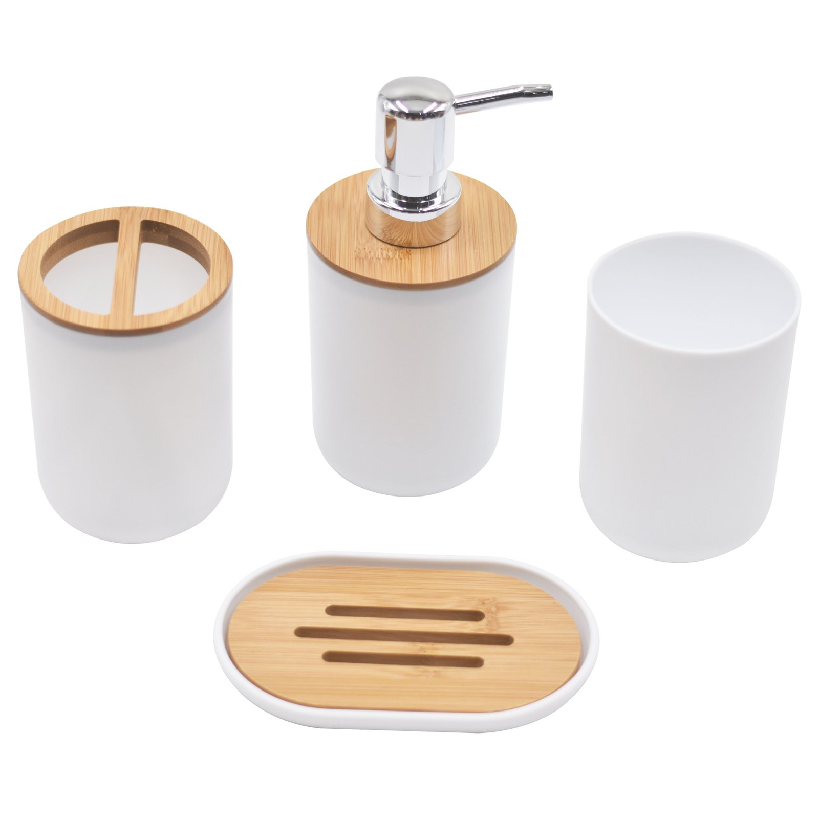 Bathroom Accessories Set Soap Dispenser Bottle Dish Washroom Toothbrush Holder Cup Suit Lotion Rack Toilet Brush Garbage Can