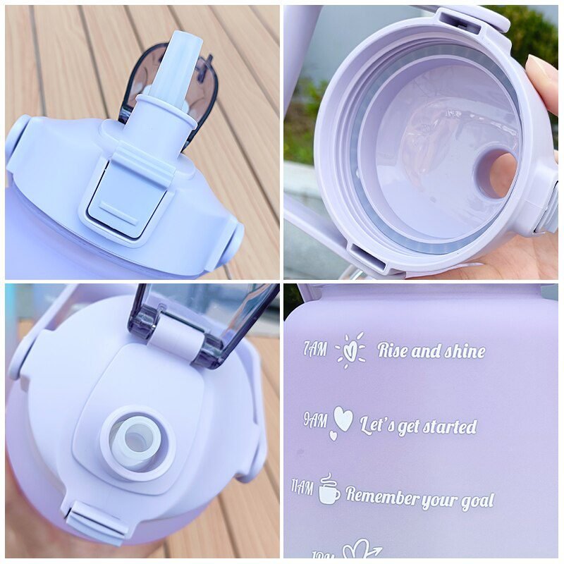 2 Liters Water Bottle Motivational Drinking Bottle Sports Water Bottle With Time Marker Stickers Portable Reusable Plastic Cups 2 Liters Water Bottle Motivational Drinking Bottle Sports Water Bottle With Time Marker Stickers Portable Reusable Plastic Cups