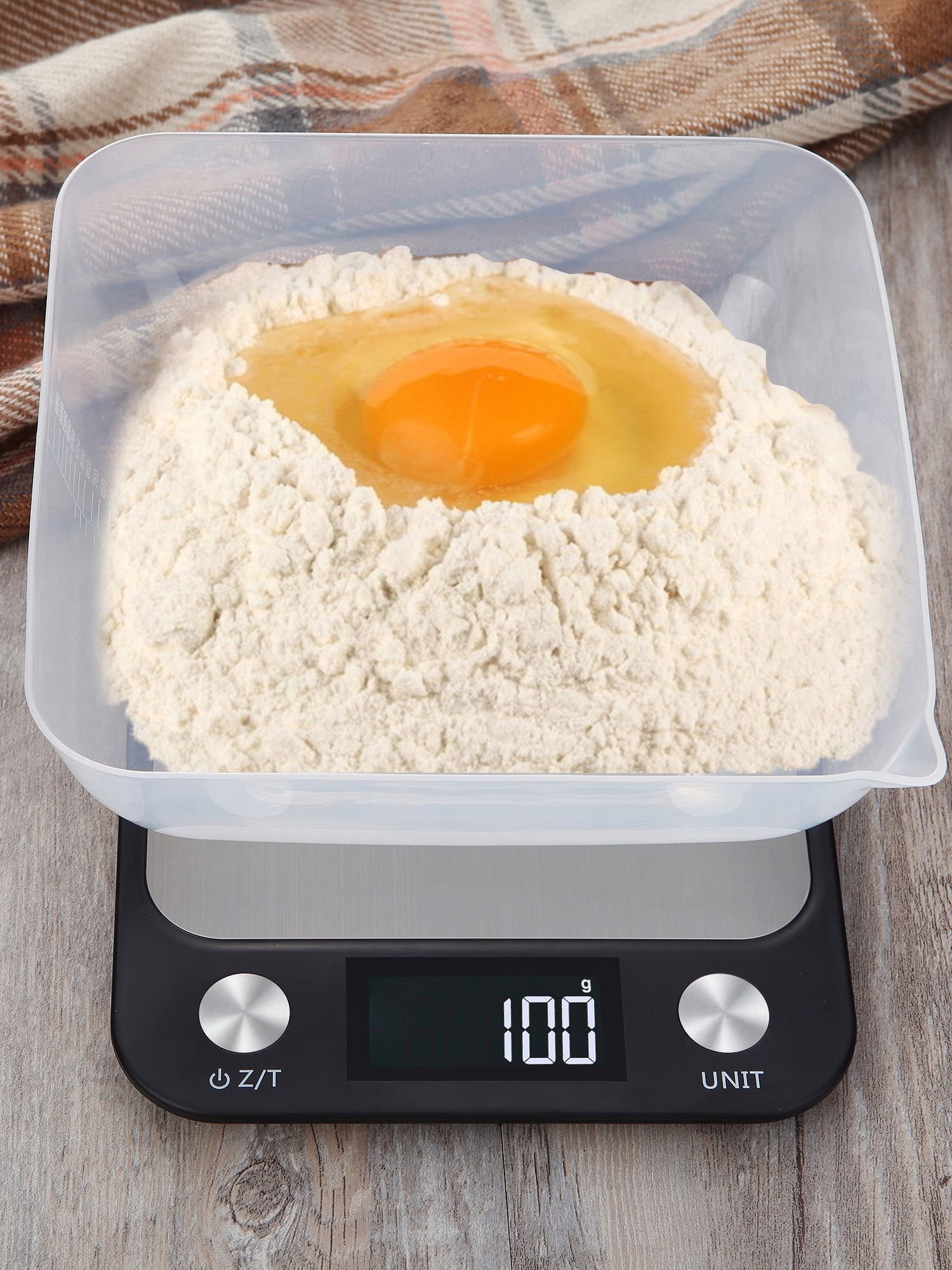 Kitchen Scale 15Kg/1g Weighing Food Coffee Balance Smart Electronic Digital Scales Stainless Steel Design for Cooking and Baking