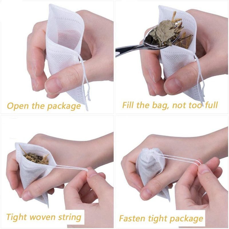Disposable Tea Bags Multi-size Tea Bags for Loose Leaf Tea Empty Large Scented Drawstring Pouch Bag Iced Coffee Filter Bags
