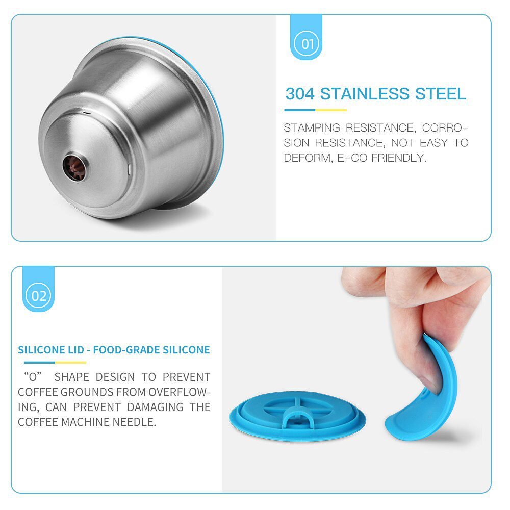 Refillable STAINLESS STEEL Metal Reusable Dolce Gusto Capsule Silicone Cover Dolce Gusto Coffee Machine Coffee Spoon with Clip Refillable STAINLESS STEEL Metal Reusable Dolce Gusto Capsule Silicone Cover Dolce Gusto Coffee Machine Coffee Spoon with Clip