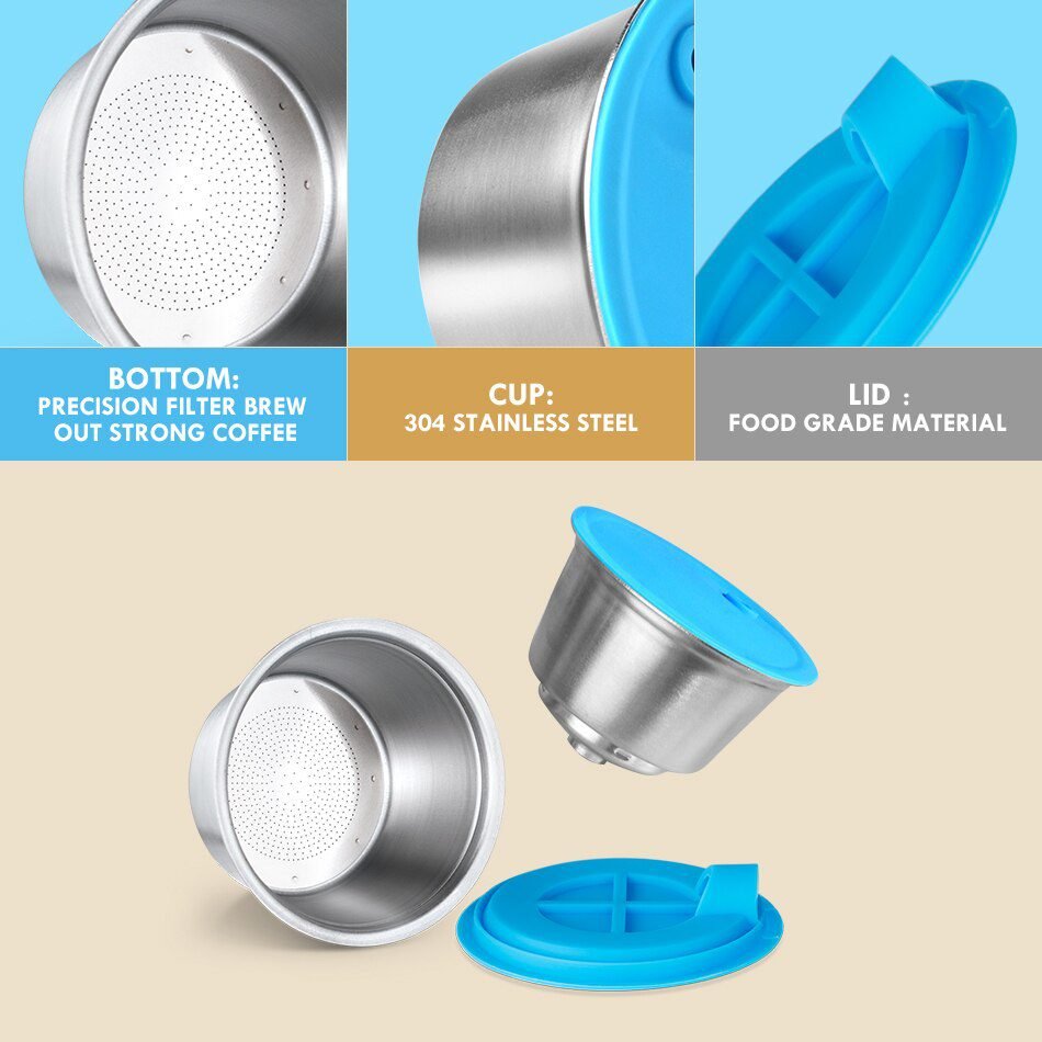 Refillable STAINLESS STEEL Metal Reusable Dolce Gusto Capsule Silicone Cover Dolce Gusto Coffee Machine Coffee Spoon with Clip Refillable STAINLESS STEEL Metal Reusable Dolce Gusto Capsule Silicone Cover Dolce Gusto Coffee Machine Coffee Spoon with Clip