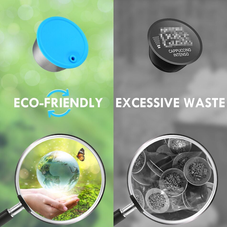 Refillable STAINLESS STEEL Metal Reusable Dolce Gusto Capsule Silicone Cover Dolce Gusto Coffee Machine Coffee Spoon with Clip Refillable STAINLESS STEEL Metal Reusable Dolce Gusto Capsule Silicone Cover Dolce Gusto Coffee Machine Coffee Spoon with Clip