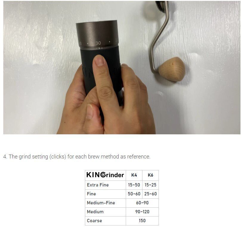 Kingrinder K4 /K6 manual coffee grinder portable mill 420stainless steel 48mm stainless steel Titanium plating burr
