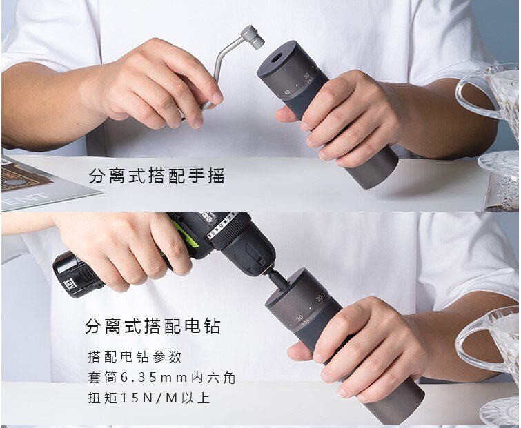 Kingrinder K4 /K6 manual coffee grinder portable mill 420stainless steel 48mm stainless steel Titanium plating burr