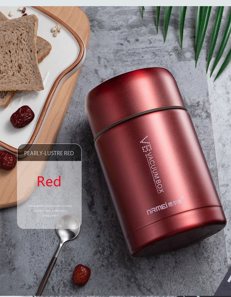 Food Thermal Jar Soup Gruel 316 Stainless Steel Vacuum Lunch Box Office Insulated Thermos Containers Spoon Bag 600/800/1000ML