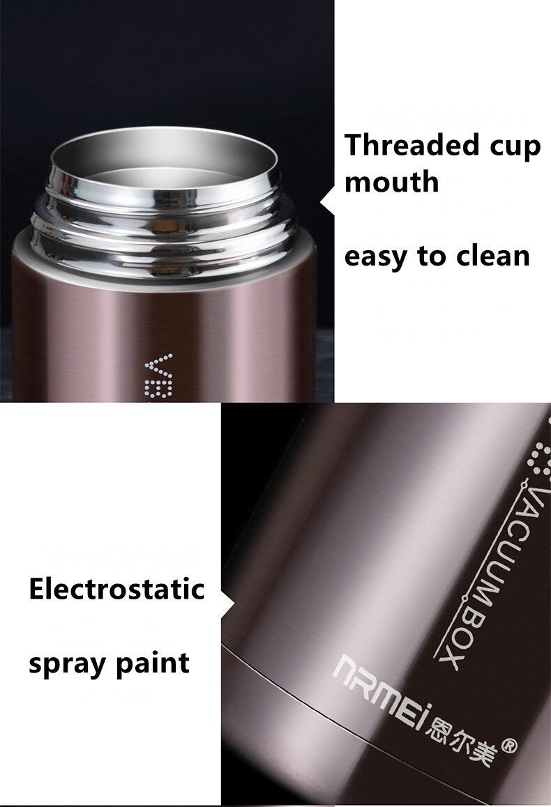 Food Thermal Jar Soup Gruel 316 Stainless Steel Vacuum Lunch Box Office Insulated Thermos Containers Spoon Bag 600/800/1000ML