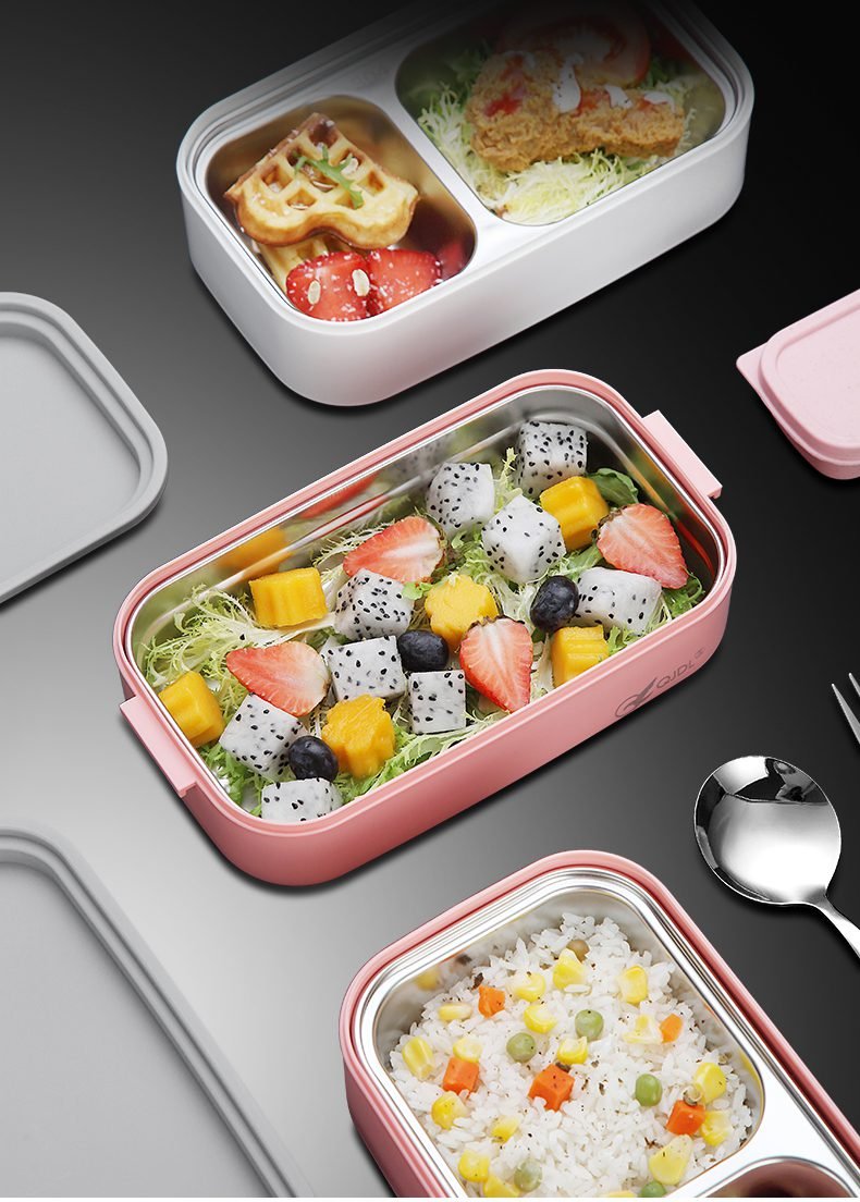 304 stainless steel lunch box for Adults Kids School Office 1/2 Layers Microwavable portable Grids bento Food Storage Containers