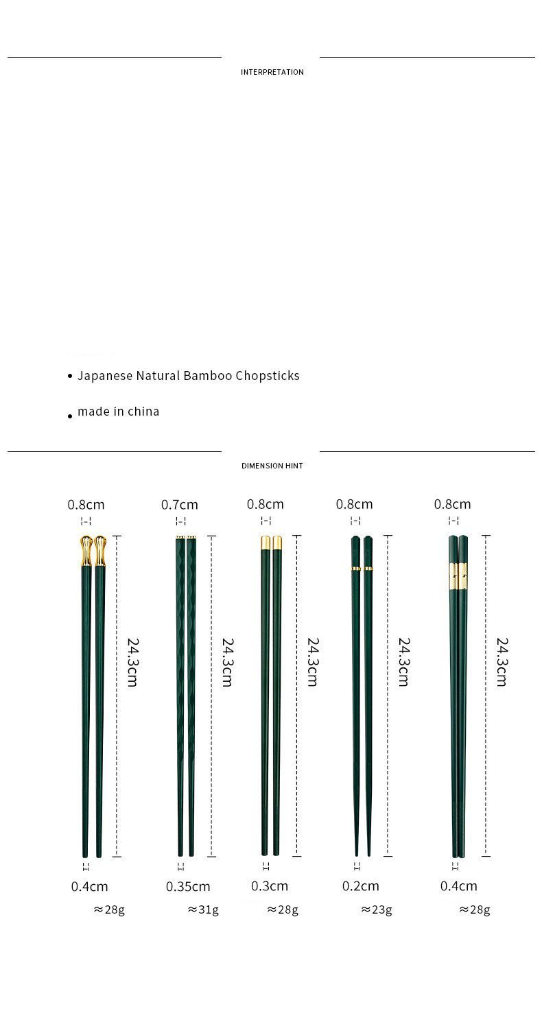 5Pairs High Quality Japanese Non-Slip Chopsticks Korean Home Hotel Restaurant Portable Healthy Food Stick For Sushi Chopsticks