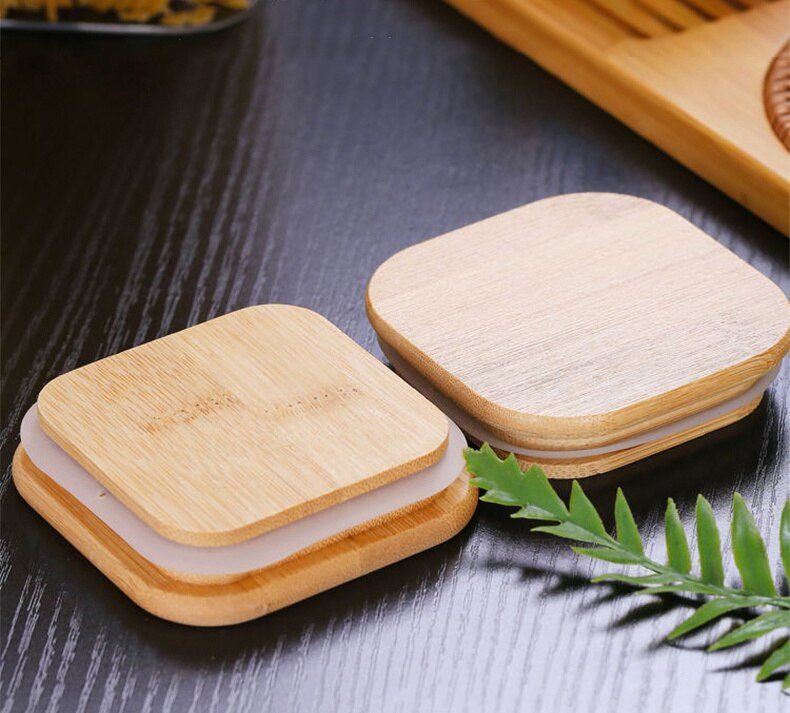 Sealing Kitchen Grain Tea Mason Storage Tank With Bamboo Cover Glass Jars For Spices Condiments Organizer Airtight Container