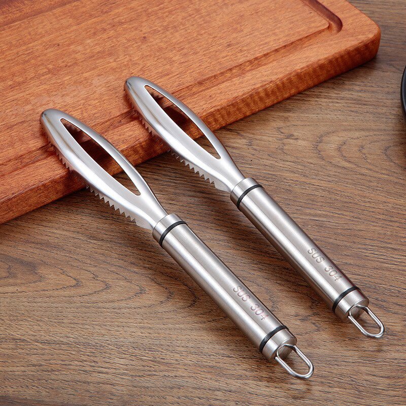 Kitchen accessories Stainles Fish Scales Scraping Graters Fast Remove Fish Cleaning Peeler Scraper Fish bone tweezers tool gadge
