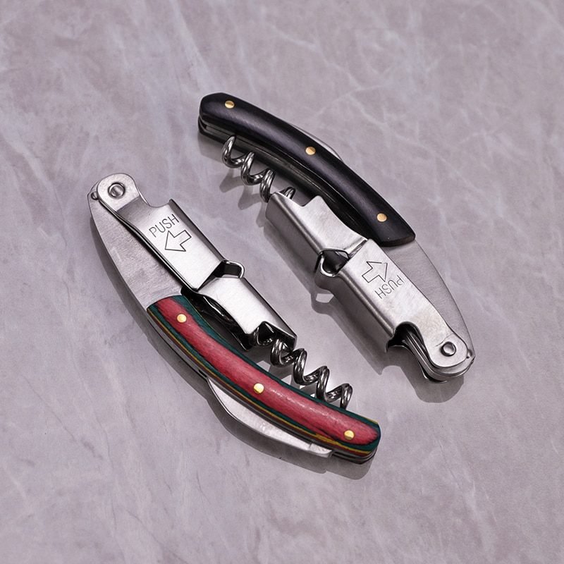 Wine Opener, Professional Waiters Corkscrew, PU Bag, Bottle Opener and Foil Cutter Gift for Wine Lovers