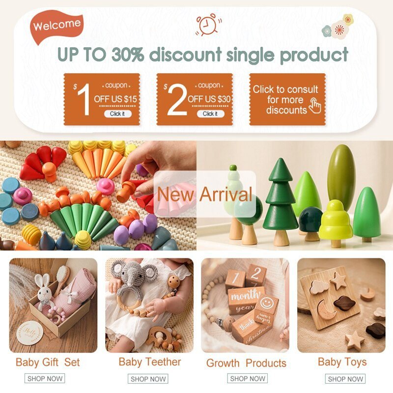 1Set Baby Milestone Cards Wooden Block With Box Commemorate Baby Birth Photography Prop Block Newborn Photography Props Set