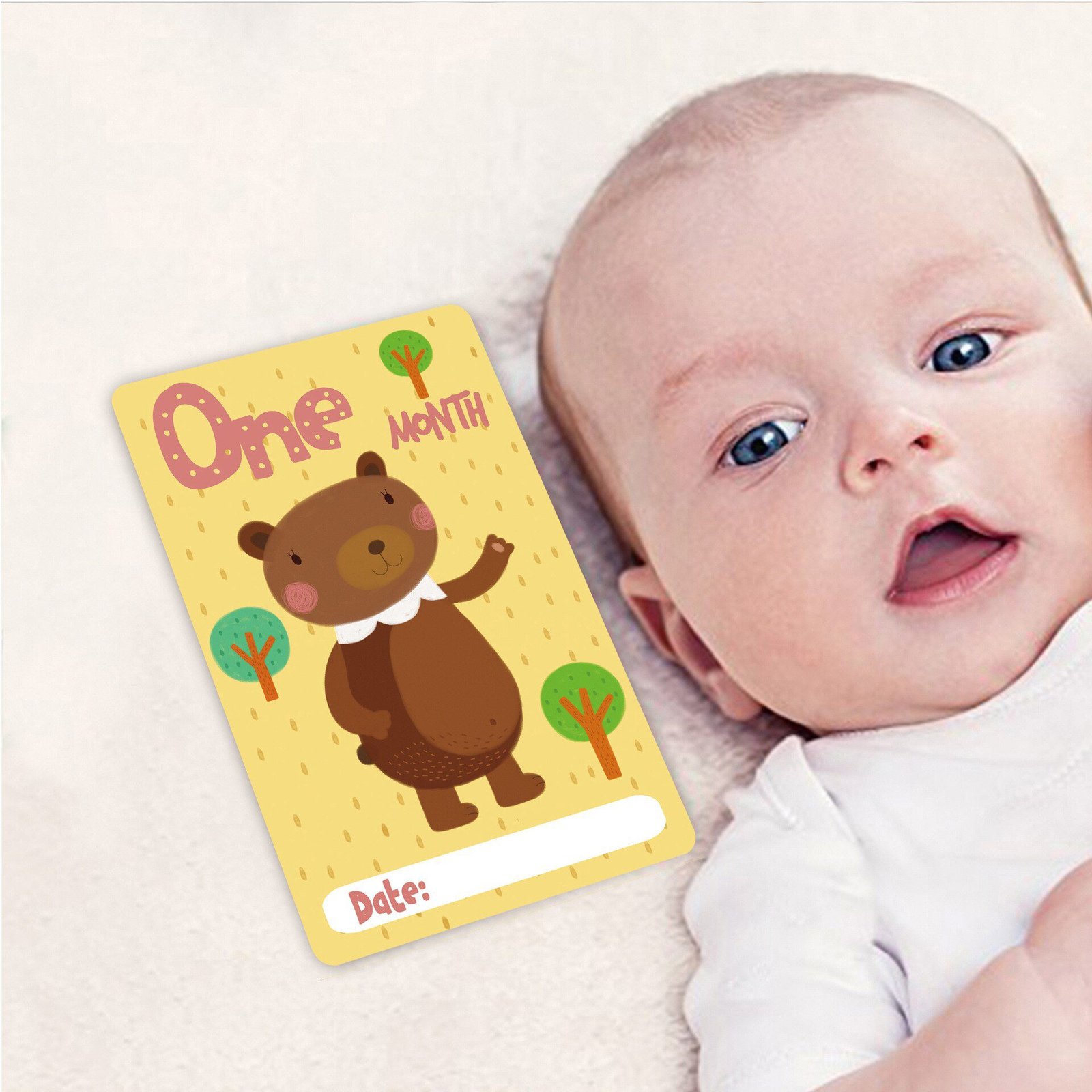 12 Pcs Month Sticker Baby Photography Milestone Memorial Monthly Newborn Kids Commemorative Card Number Photo Accessories Gifts