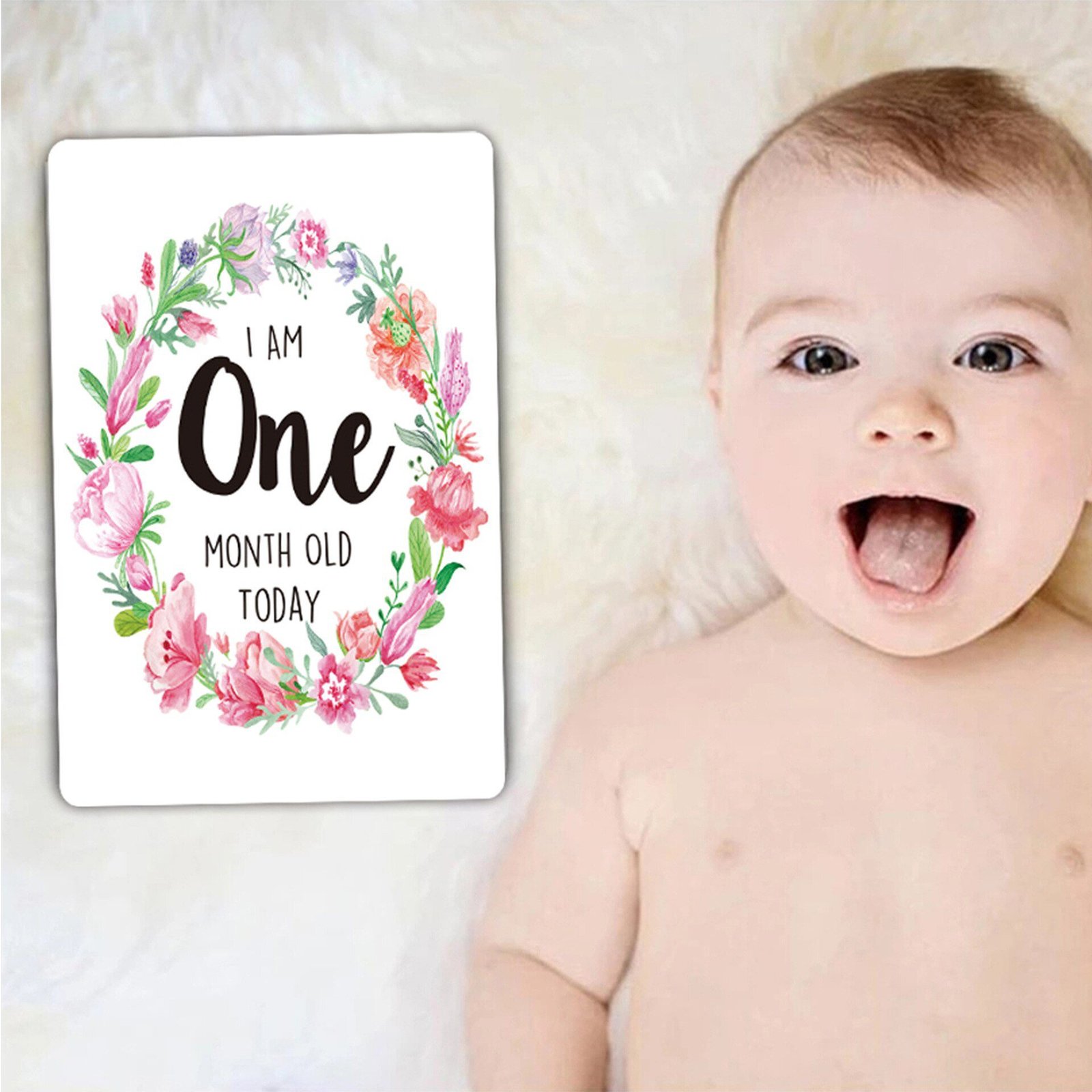 12 Pcs Month Sticker Baby Photography Milestone Memorial Monthly Newborn Kids Commemorative Card Number Photo Accessories Gifts