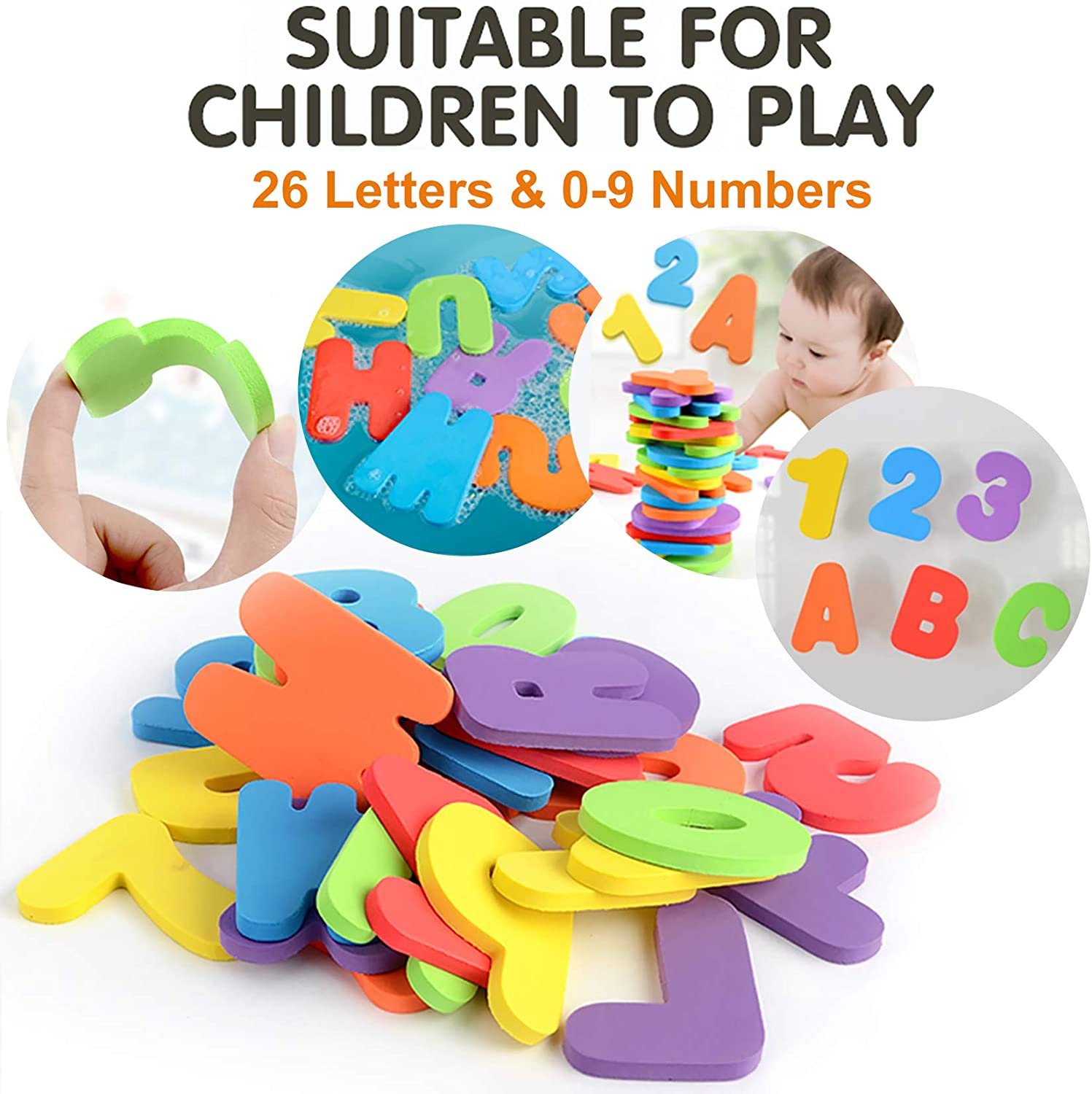 Bathtub Bathroom Toys Animals Alphanumeric Letter Puzzle BathToys EVA Education Learning Foam Fish Water Bathing buble Float Toy