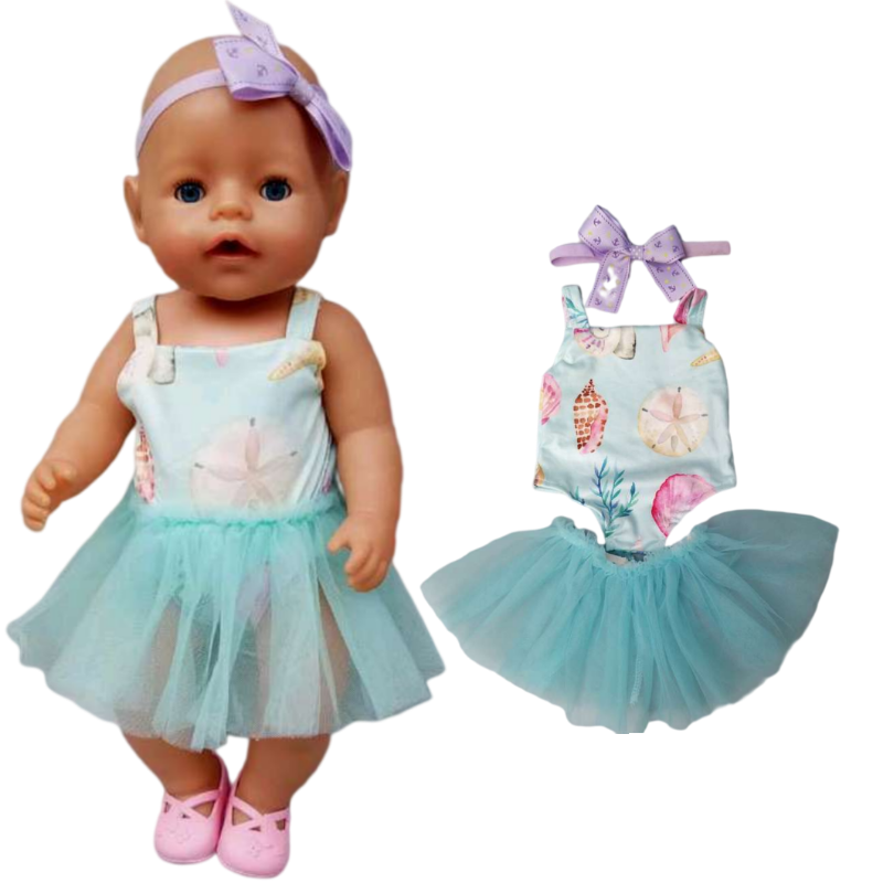 43cm Born New Baby Doll Clothes Pink Kitty Unicorn Pony Pajama Set 18 Inch Doll Clothes Baby Girl Birthday Gift