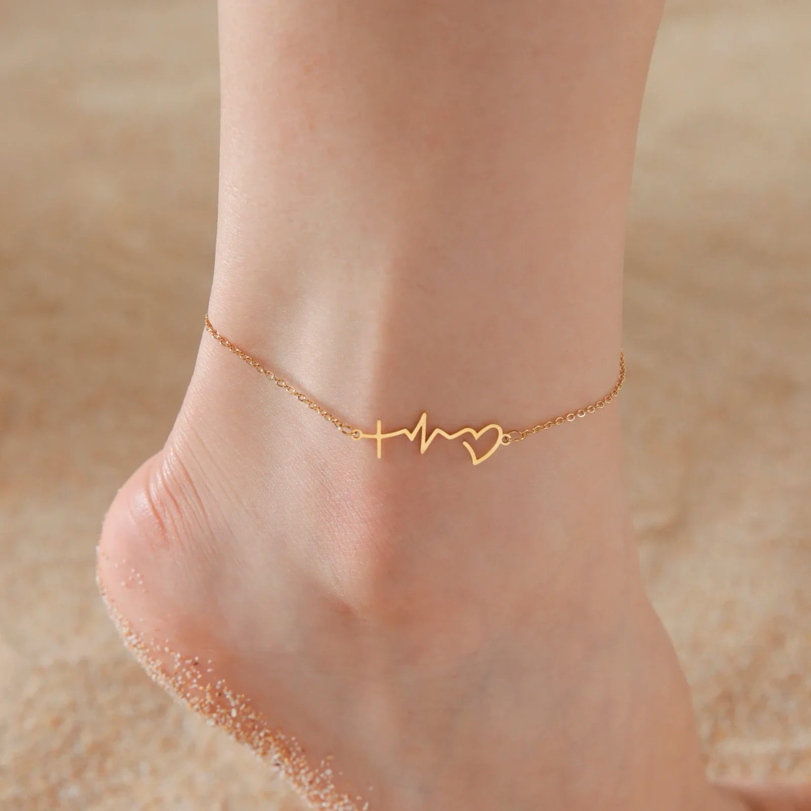 Tiny Korean Chain Cat Charm Anklet For Women Gold Color Leaf Heartbeat Silver Plating Cat Feet Charm Summer Anklet Jewelry Tiny Korean Chain Cat Charm Anklet For Women Gold Color Leaf Heartbeat Silver Plating Cat Feet Charm Summer Anklet Jewelry
