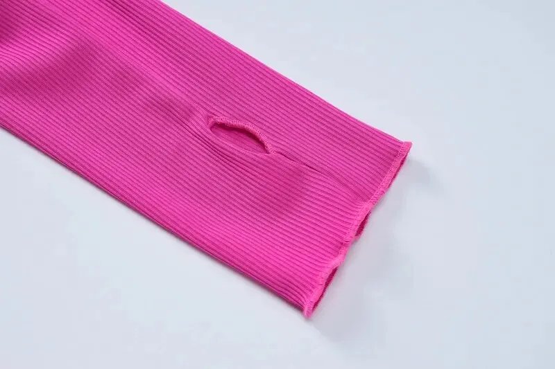 Dulzura Women 2024 Spring Autumn Fashion Long Sleeve Knitted Streetwear Bodycon Short Mini Dress Wholesale Items For Business