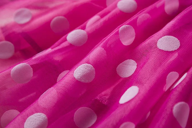 Mickey Minnie Mouse Cartoon Kids Short Sleeve Polka Dot Princess Dress Party Baby Girls Clothes Cosplay Costumes 1-6Y