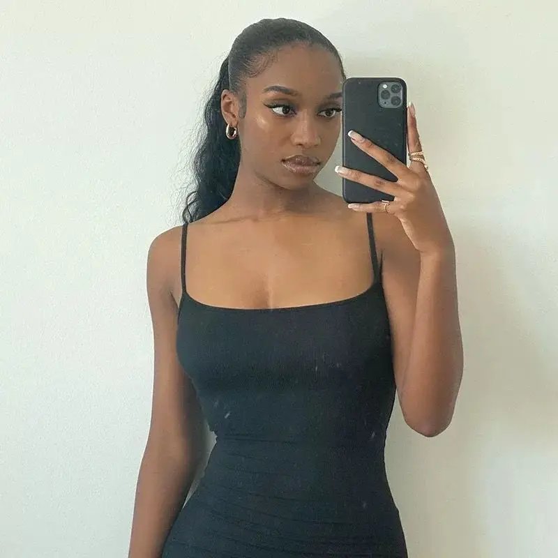 New Sexy Floor-Length Trumpet/Mermaid Dress Women Sleeveless High Street Slim Dress Solid Spaghetti Strap Bodycon Long Vestidos