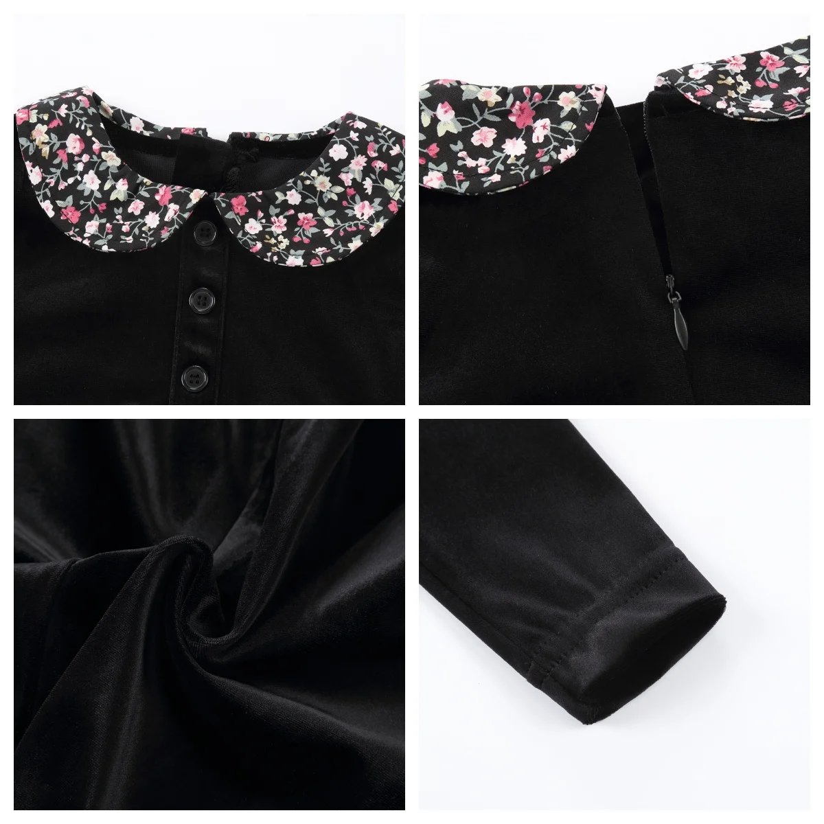 AS Velvet Collection AW25 Floral Collar Patchwork Maxi Dress Baby Romper Family Matching Boys Clothing Set