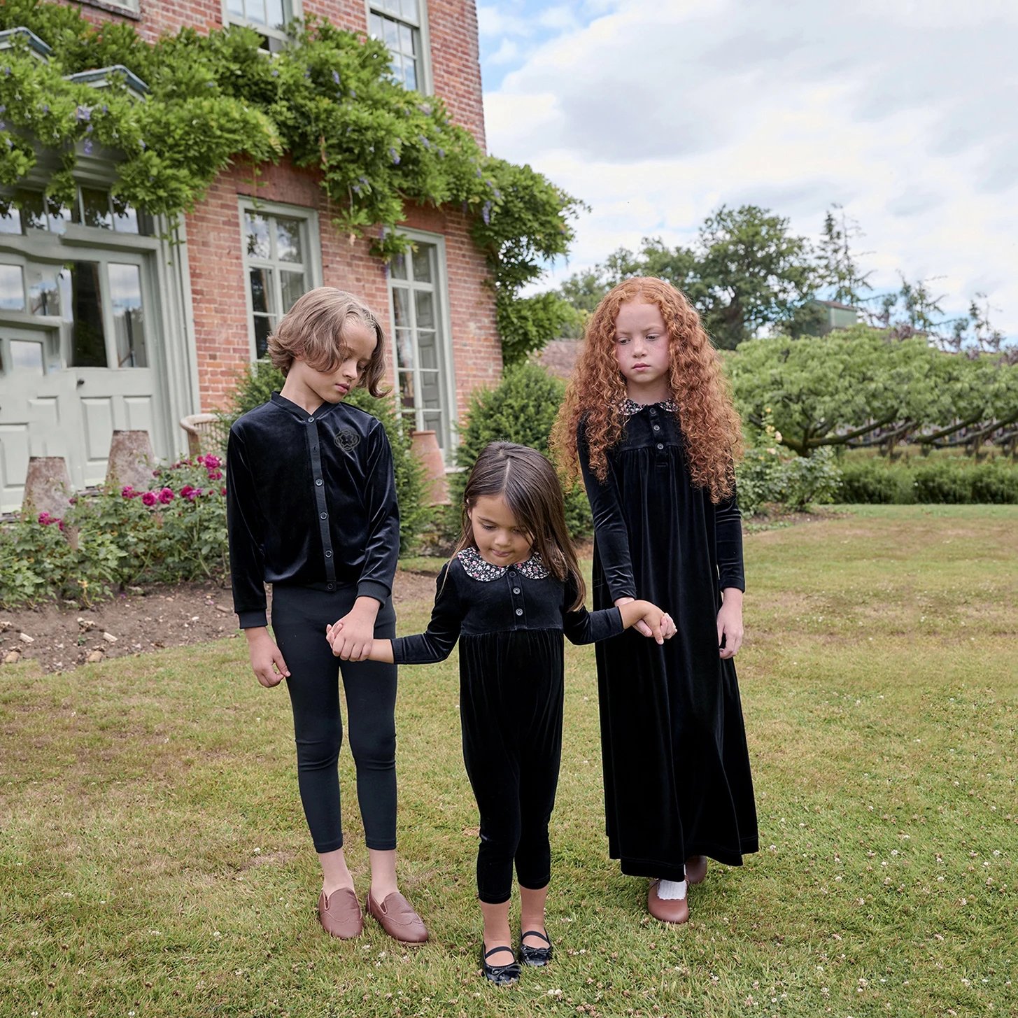 AS Velvet Collection AW25 Floral Collar Patchwork Maxi Dress Baby Romper Family Matching Boys Clothing Set