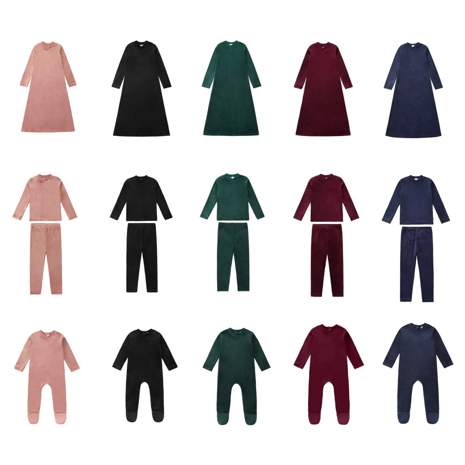 AP 2025 AW Velour lounge wear butter soft pj family matching set dress and romper clothes kids baby teen boys girls clothing