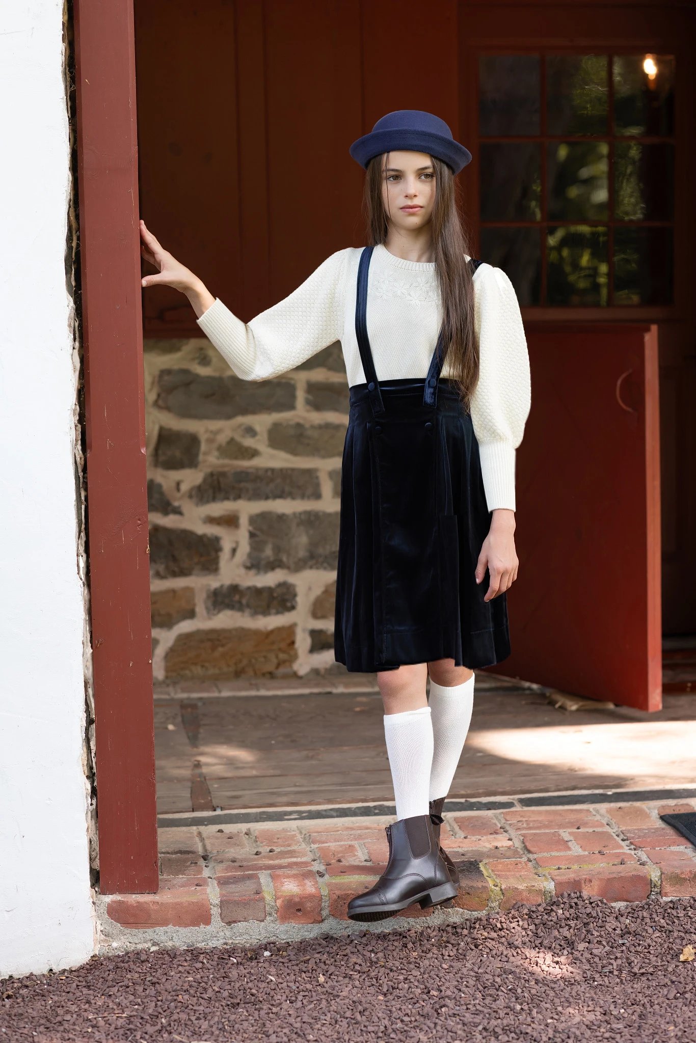 AP AW25 Sapphire Collection Girls Velvet Dress Baby Kids Set Floral Sweater Boys Overalls Brothers Sisters Family Matching