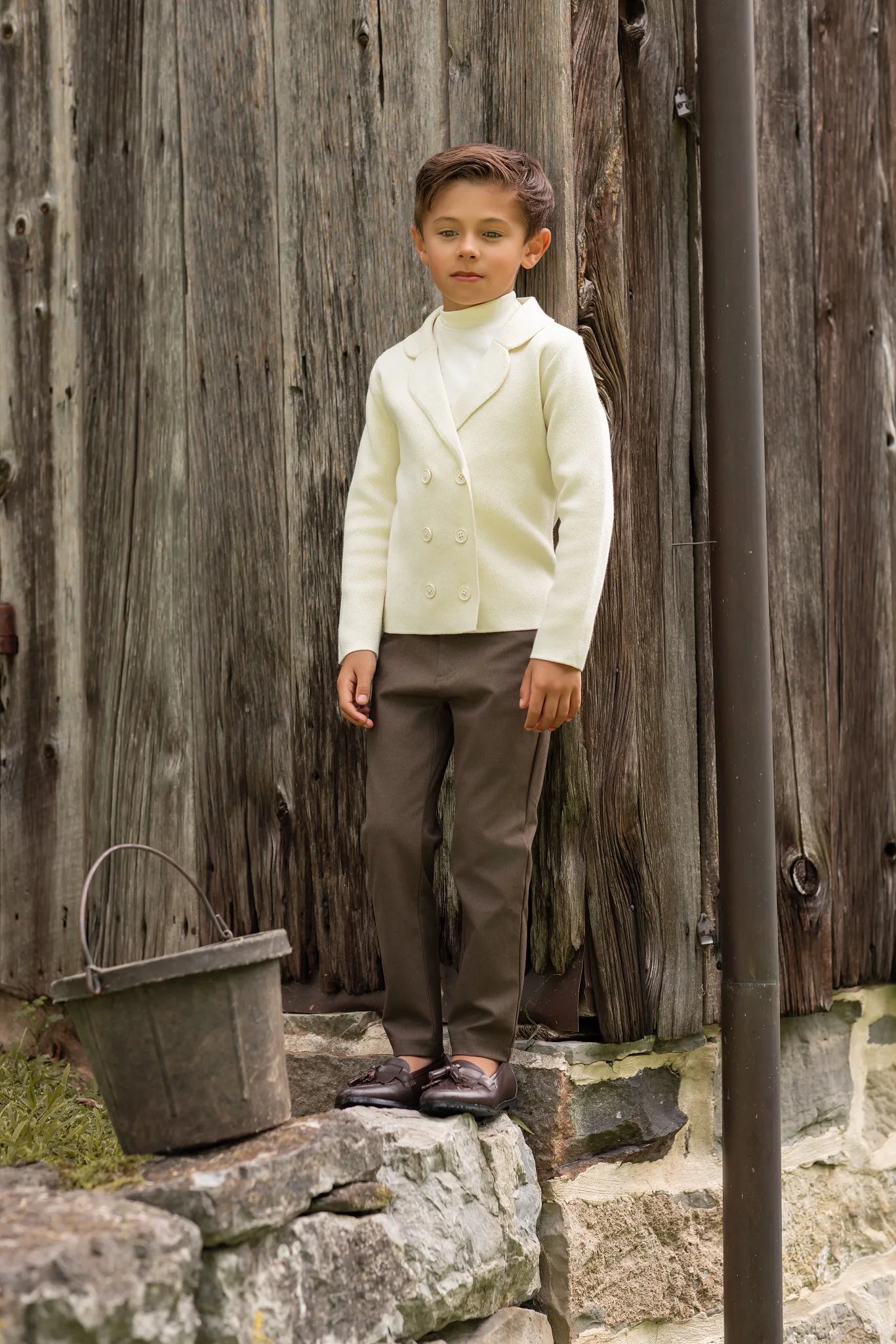 AP Chestnut Collection for Brown Exquisite Embroidery Fashion Brothers Sisters Family Matching Outfits