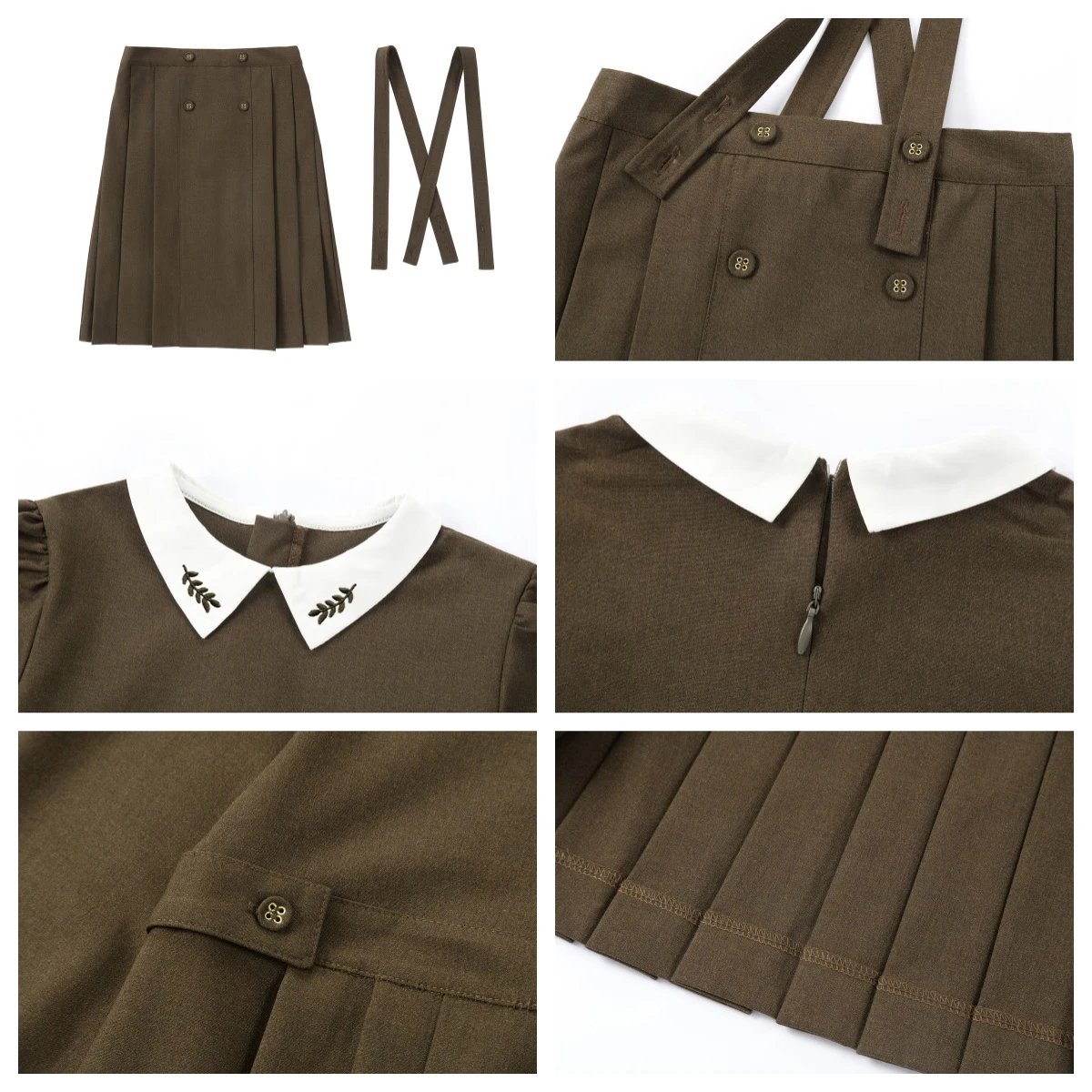 AP Chestnut Collection for Brown Exquisite Embroidery Fashion Brothers Sisters Family Matching Outfits