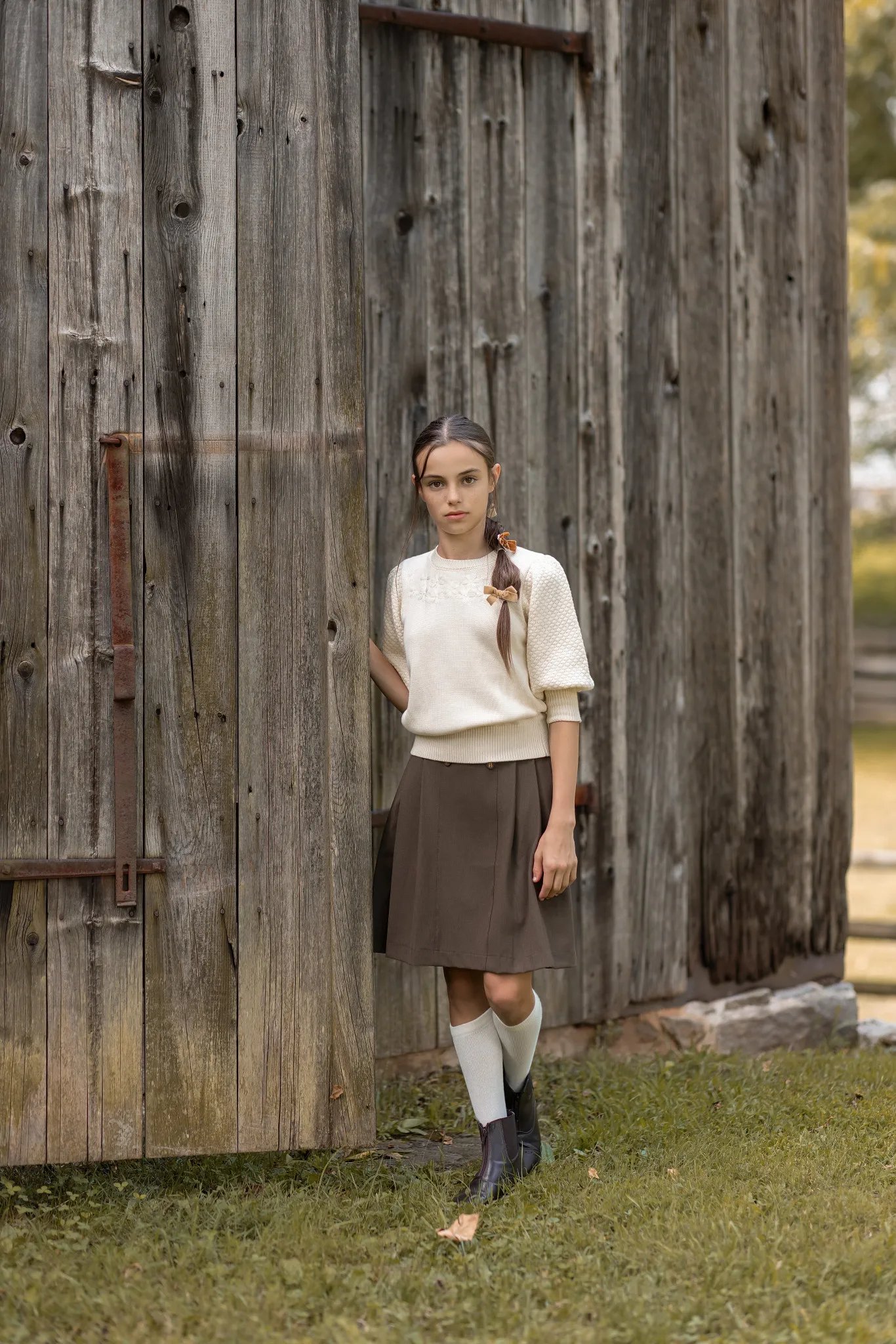 AP Chestnut Collection for Brown Exquisite Embroidery Fashion Brothers Sisters Family Matching Outfits