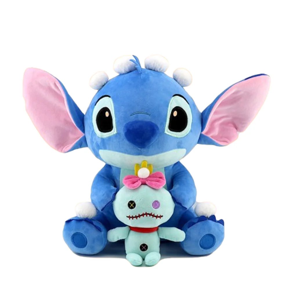 DISNEY Lilo & Stitch Plush Toys Pink Lilo Blue Stitch Stuffed Plush Dolls Pendant Toys Models Cute Boy Girl Birthday Gift