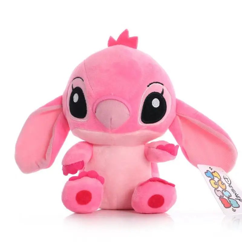 DISNEY Lilo & Stitch Plush Toys Pink Lilo Blue Stitch Stuffed Plush Dolls Pendant Toys Models Cute Boy Girl Birthday Gift