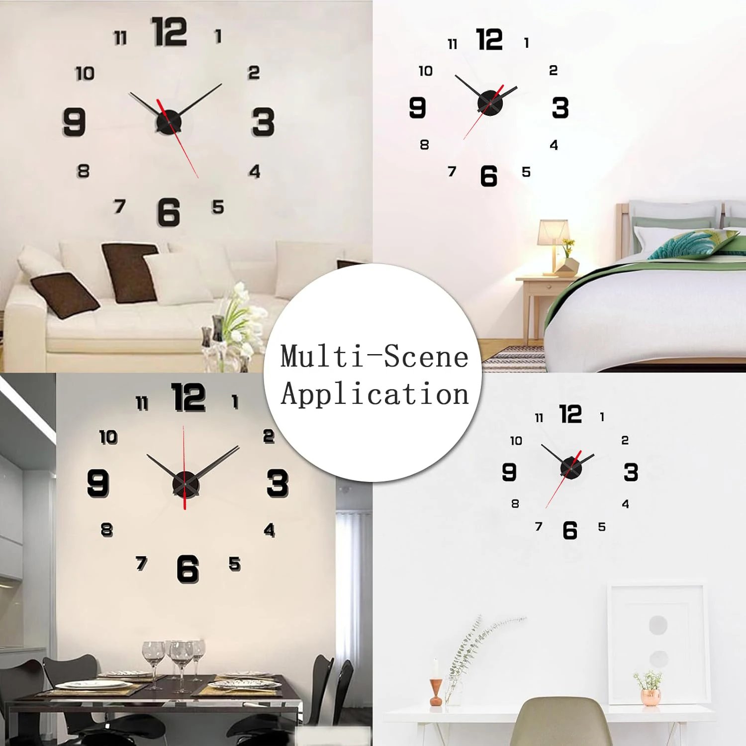 3D Creative Frameless DIY Wall Hanging Clock Wall Stickers Home Mute Digital Clock Living Room Office Wall Decoration 3D Creative Frameless DIY Wall Hanging Clock Wall Stickers Home Mute Digital Clock Living Room Office Wall Decoration