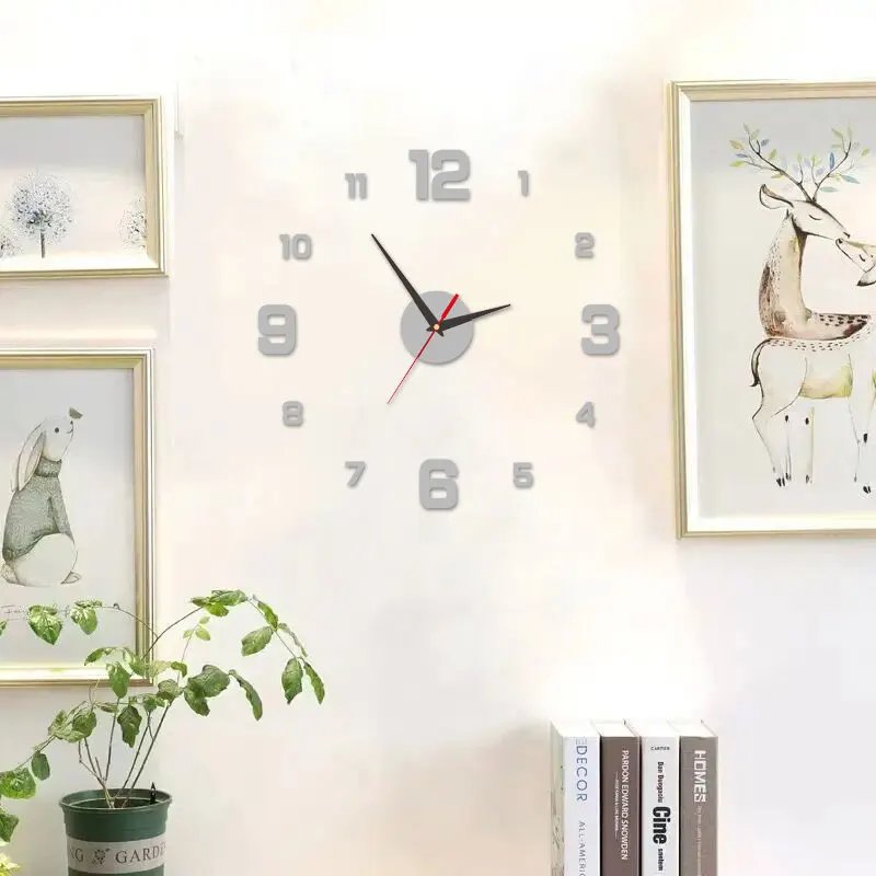3D Creative Frameless DIY Wall Hanging Clock Wall Stickers Home Mute Digital Clock Living Room Office Wall Decoration 3D Creative Frameless DIY Wall Hanging Clock Wall Stickers Home Mute Digital Clock Living Room Office Wall Decoration
